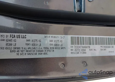 2017 Dodge Charger R/T Rwd from USA, damaged, VIN 2C3CDXCTXHH660798